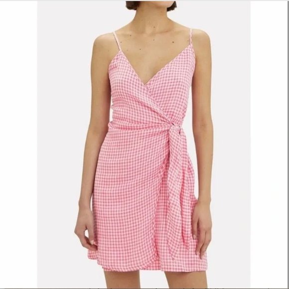 Rails Wrap Pink Gingham Picnic Dress in Small - Picture 1 of 4